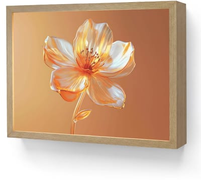 Wandlamp 40x30 cm - Oplaadbaar - Glazen - Bloem - Oranje - Wandlampen binnen woonkamer - Slaapkamer lamp - Decoratieve nachtlamp - Vloerlamp draadloos