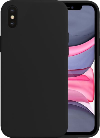 Hoesje Geschikt voor iPhone X Hoesje Siliconen Case - Hoes Geschikt voor iPhone X Hoes Siliconen - Zwart
