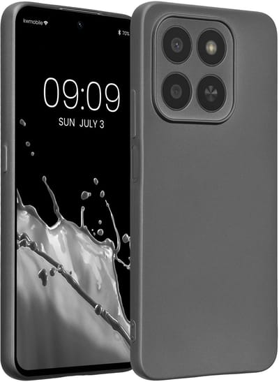 kwmobile metallic telefoonhoesje van TPU - geschikt voor HONOR 400 Smart 5G / X7d - Flexible case voor smartphone - In metallic grijs