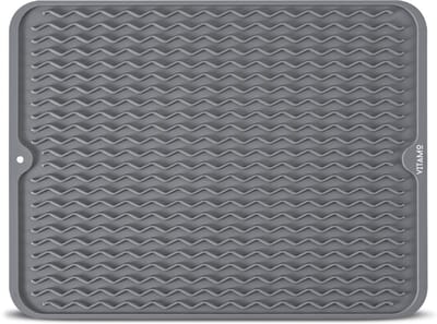 VITAMO Siliconen Afdruipmat/Droogmat 40x50 cm – Extra Grote afdruipmat voor Afwas – Antislip – BPA‑vrij – Hittebestendig 230°C – Grijs