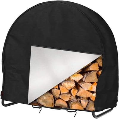 Houtstapel Afdekhoes - Buitenhoes Opslag - Bescherming Opslag - Waterdicht Oxford Materiaal - 122x61x124 cm - Zwart