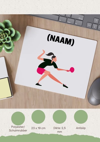 Akyol - tafeltennis met eigen naam Muismat - Sport - tafeltennisser - ping pong - 23 bij 19 cm