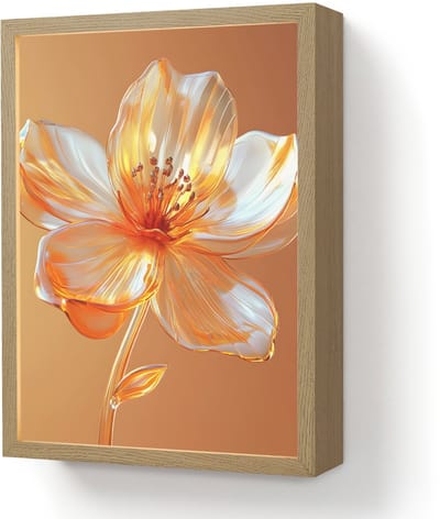 Wandlamp 30x40 cm - Oplaadbaar - Glazen - Bloem - Oranje - Wandlampen binnen woonkamer - Slaapkamer lamp - Decoratieve nachtlamp - Vloerlamp draadloos