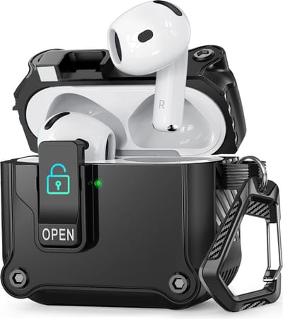 YONO Hoesje geschikt voor Airpods 4 - Case - Lock - Zwart