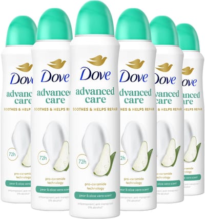 Dove - Anti-Transpirant Deodorant Spray - Advanced Care - Pear & Aloe Vera - 6 x 150 ml