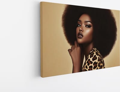 Saammp - Canvas Schilderij - Vrouw - Panterprint - Abstract - 30x20 - Foto op canvas - Wanddecoratie - Muurdecoratie Woonkamer - Slaapkamer decoratie - Canvas Print