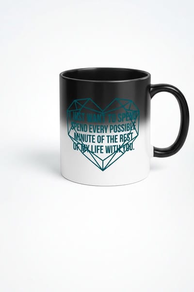 Magische Liefdesmok met Romantische Quote: 'Just Want To Spend Every Possible Minute Of The Rest Of My Life With You' - Warmtegevoelige Verrassing