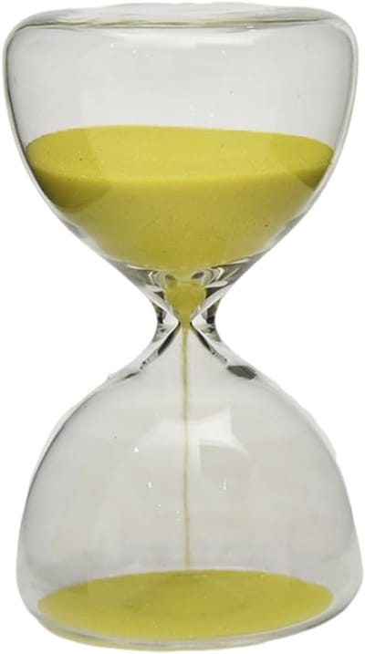 Zandloper Timer - Zandloper Klok - Tijd Beheer - Decoratief Tijd Hulpmiddel - 6x10.5 cm - Zwart Geel