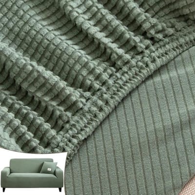 Housse de canapé d'angle élastique Jacquard Polaire Simple Housse de canapé Forme en L Housse de canapé Housse de banc Ensembles 1 /2 /3 /4 places Housse de protection 1-seat 90-140cm gray