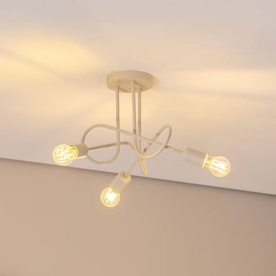 HELAM Oxford plafondlamp, zand, Ø 44 cm, metaal, 3-lamps, E27