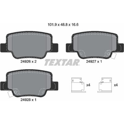 Remblokset TEXTAR 2492601, achter