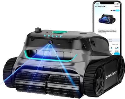 WYBOT S2 Vision Draadloze Robotische Zwembadreiniger, AI Leren met Visuele Camera Navigatie, 8-in-1 Reinigingsmodi & 6 Padplannen