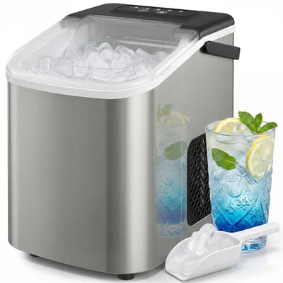 HOMCOM – Zelfreinigend – IJsblokjesmachine – 12kg/24u – 9 stuks/7min, 2 maten-Zilver