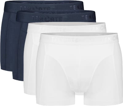 ten Cate Heren Shorty 4-pack – Ondergoed voor heren – Maat S – 4-PACK – Navy/white – Comfortabel Katoen Ondergoed – Ademend & Zacht – Voordeelverpakking