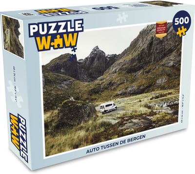 Puzzel Auto tussen de bergen - Legpuzzel - Puzzel 500 stukjes