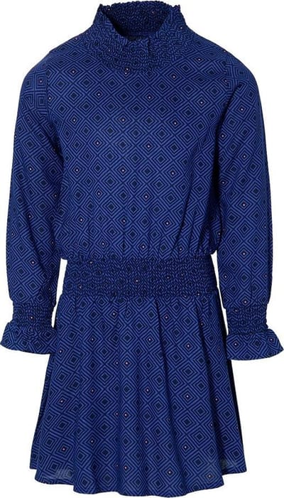 Quapi jurk Dalina blauw retro print - maat 92