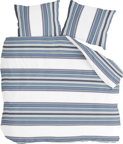 Byrklund Dekbedovertrek Two Ways - 200x220 - 100% Katoen - Wit / Blauw