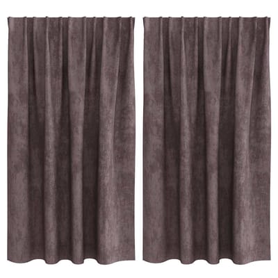 vidaXL Velvet Gordijnen 2 st Bruin 140 x 140 cm Fluweel
