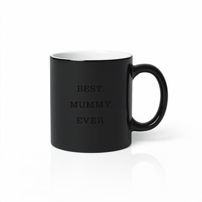 Best Mummy Ever Tovermok – Warmtegevoelige Kleurwisselende Koffiemok – Zwart