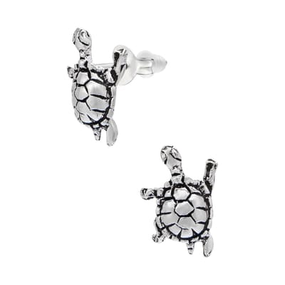 WeLoveSilver kinderoorbellen schildpad - zilver - 6 x 6 mm
