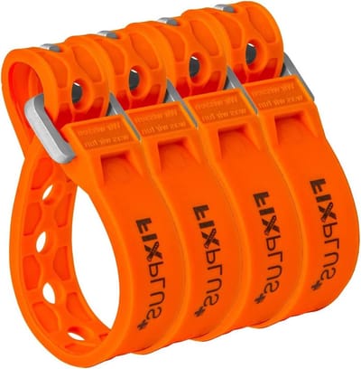 Spanband Set - Bundelbanden - Vastzetten van lading - Aluminium gesp - 4 stuks 15 cm - Oranje