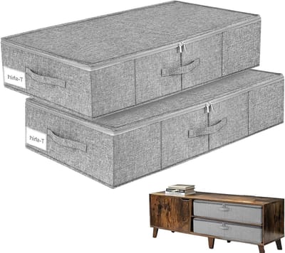 Opbergbakken voor Onderbed met Deksel, 2 Stuks, Vouwbare Opbergdozen voor Kleding, Dekens en Schoenen, 76 x 38 x 17 cm, Ruimtebesparend en Praktisch