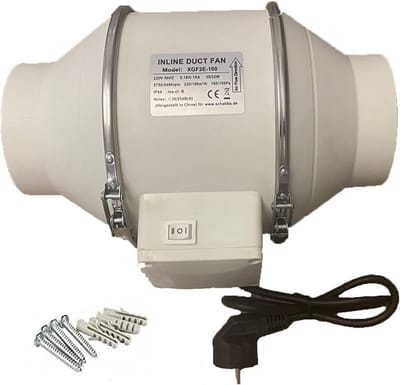 Stil Badkamerventilator 125mm met 2 Snelheden en Kabel - Hoge Capaciteit