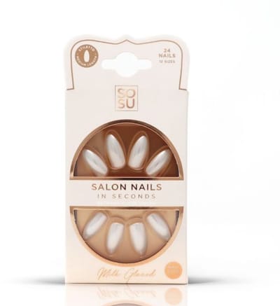 Sosu Salon Nep Nagels in Seconden Milk Glazed incl. lijm 24 stuks