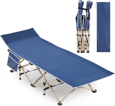 Inklapbaar Veldbed voor Camping en Reizen - Belastbaar tot 150 kg - Met Draagtas 186 x 66 cm