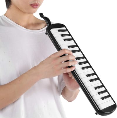 Melodica Set - Blaasinstrument Piano - Muziek Leren Spelen - 32 Pianotoetsen - Draagbare Stijl - Zwart