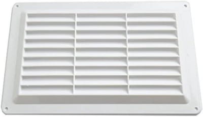 Ventilatierooster - Ontluchtingsrooster - Ventilatie Verbeteren - Geslepen - 229 mm x 150 mm - Wit