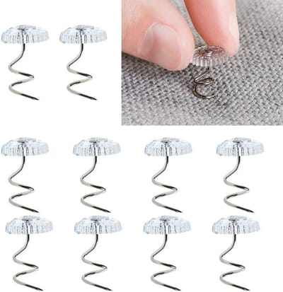 Clear Cups Twist Pins 100pcs Bed Skirt Pins Plastic Slipcover Fixing Pins for Upholstery Slipcovers Mattresses Bed - ShopVlot