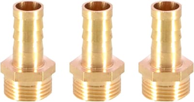 3-delige Messing Barbed Slangverbinder met 10mm naar 3/8" BSP Draad voor Tuin en Waterleidingen