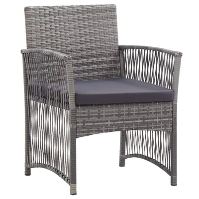 vidaXL - Tuinstoelen - met - kussens - 2 - st - poly - rattan - antraciet