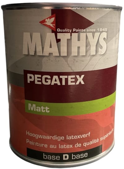 Mathys Pegatex - Hoogwaardige latex verf - waterbasis binnen en buiten - 1 L RAL 9010 Pure White ( gebrokenwit)