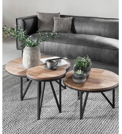DTP Home Odeon salontafel rond teakhout – 40x40x45 cm