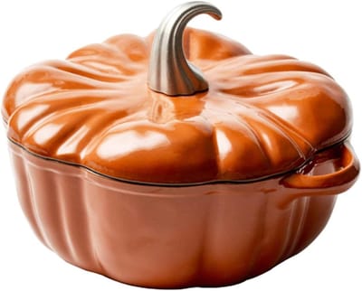 Gietijzeren Braadpan - Pompoenpan Soeppan - Langzaam Garen - Antiaanbak Gietijzer - 3.6 Kilogram - Geel