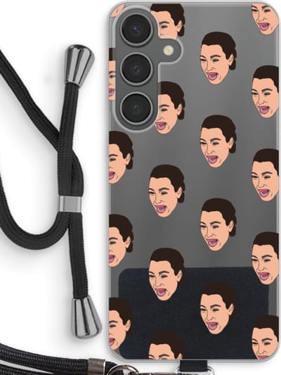 Case Company® - Hoesje met koord geschikt voor Samsung Galaxy S24 Plus hoesje met Koord - Ugly Cry Call - Telefoonhoesje met Zwart Koord - Bescherming aan alle Kanten en Over de Schermrand