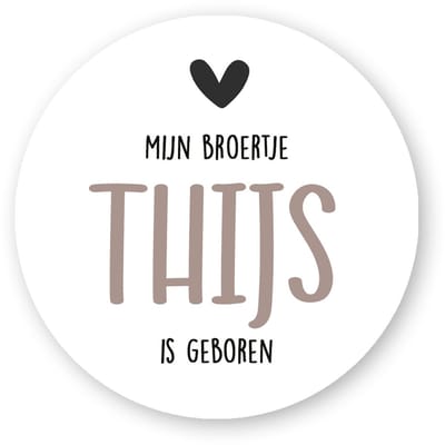 25x Sluitsticker Hoera Mijn Broertje Naam is geboren - 40 mm - Geboorte Sticker - Sluitzegel - Sticker Geboortekaart - Baby nieuws - Trakteren Broer Zus Basisschool Kinderdagverblijf - Sluitzegel -Sluitstickers Pimp Studio