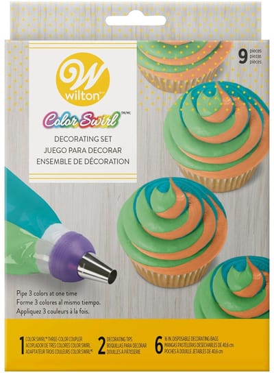 Wilton Driekleurige ColorSwirl Coupler Decoratie - 9 Stuks - Spuitmondjes