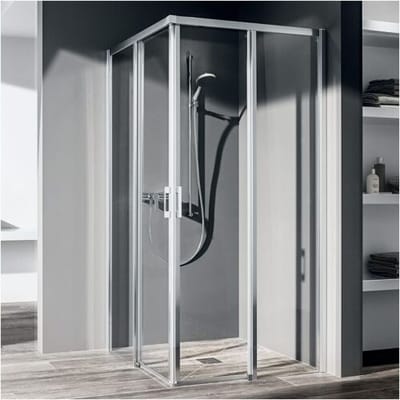Kermi Liga corner entry 2-piece floor free sliding door 90 cm, half part right LIC2R093201AK