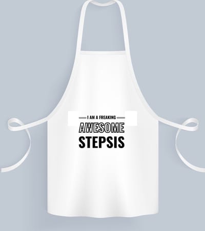 Akyol - i am a freaking awesome stepsis Keukenschort - Zus - de meest geweldigste stiefzus - verjaardagscadeau - verjaardag - cadeau - cadeautje voor zus - zus artikelen - kado - geschenk - gift - 82 bij 71 cm
