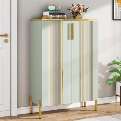 Tribesigns - Praktisch Schoenenrek - Schoenenrek met 6 Niveaus - Schoenenkast - Schoenenrek Metaal Modern - Hout - 70 x 35 x 100cm - Lichtgroen