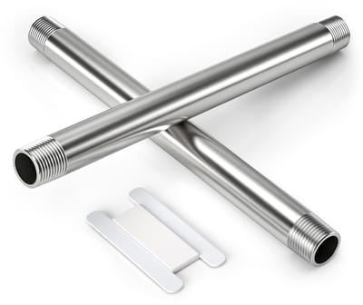 2 stuks 300MM 1" Male × 1/2" Male BSP Thread Stainless Steel 304 Extender Nipple gegoten pijpfittingen