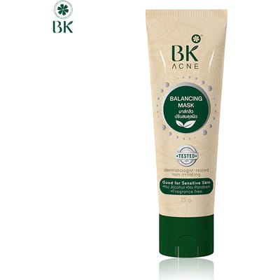 BK Acne Balancing Mask, dermatologist-tested, non irritating, Good for Sensitive Skin, No Alcohol, No Paraben, 35 g. 35 g. beige