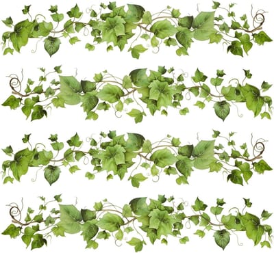 Muurstickers met Groene Klimop en Planten - Zelfklevende Wanddecoratie voor Woonkamer, Slaapkamer en Keuken - Natuurlijke Groene Vines en Bladeren voor een Moderne Uitstraling