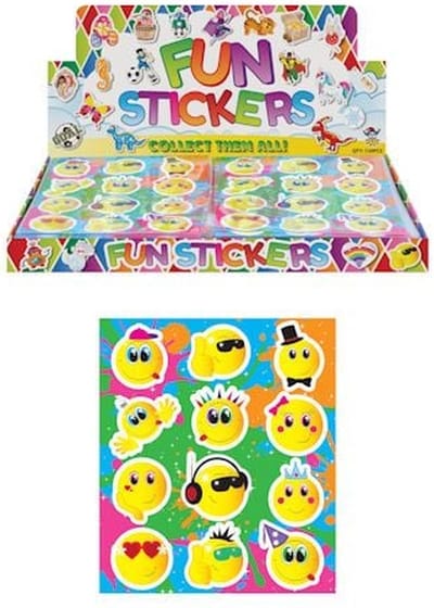 120 Stuks - Fun Stickers - Model Smiley's - In Display - Uitdeelcadeautjes - Smilli Sticker - Traktatie kind- Jongens - Meisjes