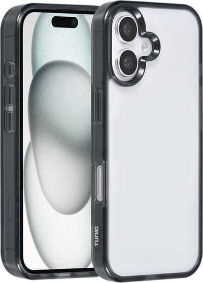 Multimedia & Accessoires TPU Back Cover Case Hoesje geschikt voor Apple iPhone 16 – Zwart Randen – TPU – Siliconen - Zachte Plastic – Soft Case