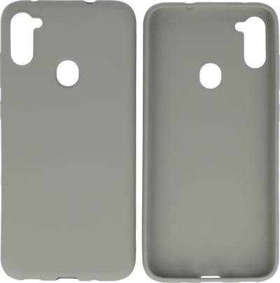 Bestcases Color Telefoonhoesje - Backcover Hoesje - Siliconen Case Back Cover voor Samsung Galaxy A11 - Grijs