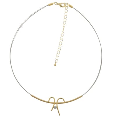 Behave - Ketting dames goudkleur zilverkleur - Minimalistische ketting met abstracte hanger - 40 cm